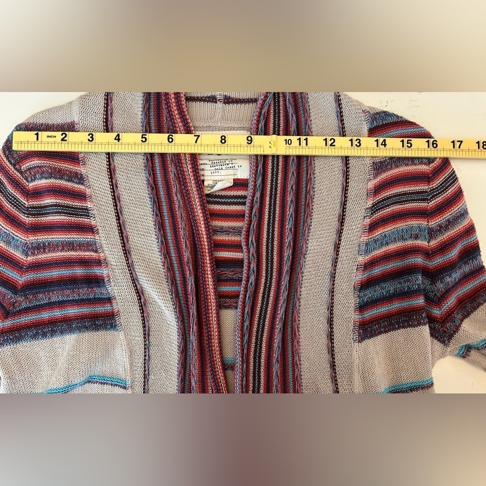 Women’s Billabong Multicolor Striped Open Cardigan Size M Western Cowgirl Boho - Picture 9 of 11